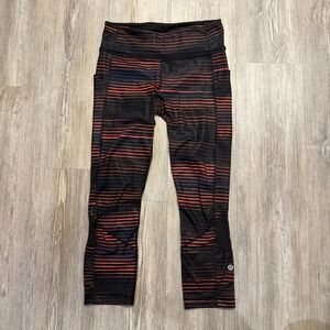 Lululemon Womens 4 Pace Rival Crop Leggings Twisted‎ Dune Alarming Black